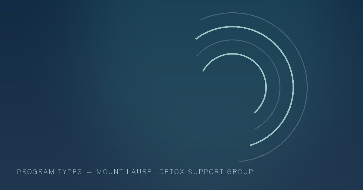 Illustration in the site's navy and teal palette showing overlapping arcs gathered around a common centre, marking this guide to Alcohol Rehab & Treatment Options in New Jersey.