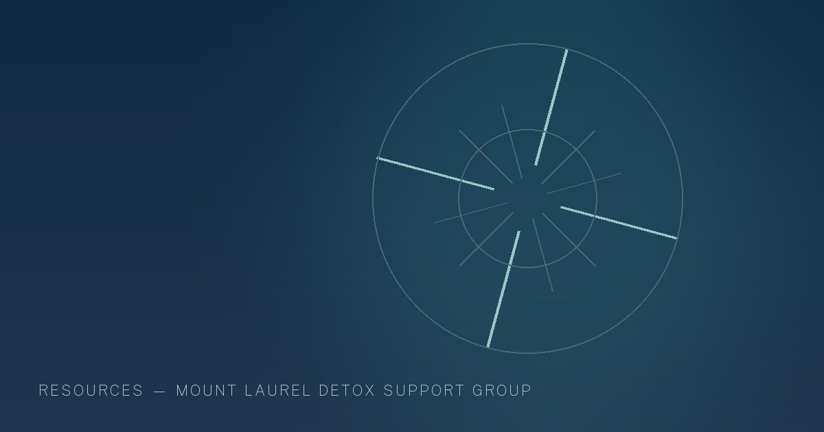 Illustration in the site's navy and teal palette showing a compass rose drawn in fine geometric lines, marking this guide to how to Choose a Detox or Treatment Program in New Jersey.