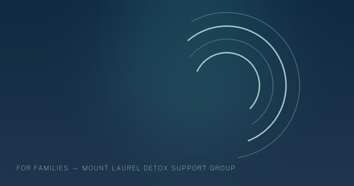Illustration in the site's navy and teal palette showing overlapping arcs gathered around a common centre, marking this guide to how to Approach an Intervention for a Loved One in New Jersey.