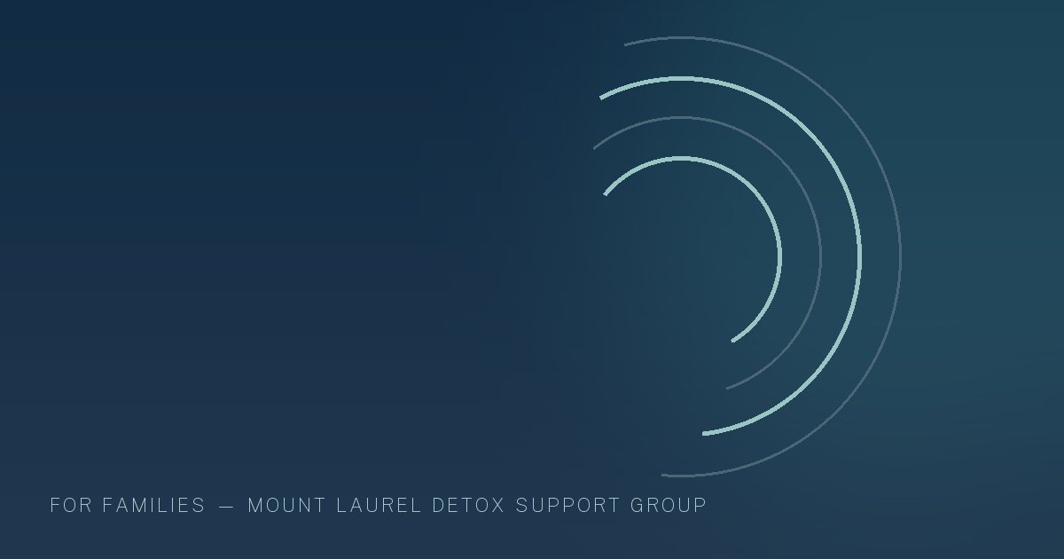 Illustration in the site's navy and teal palette showing overlapping arcs gathered around a common centre, marking this guide to LGBTQ+-Affirming Addiction Treatment in New Jersey.