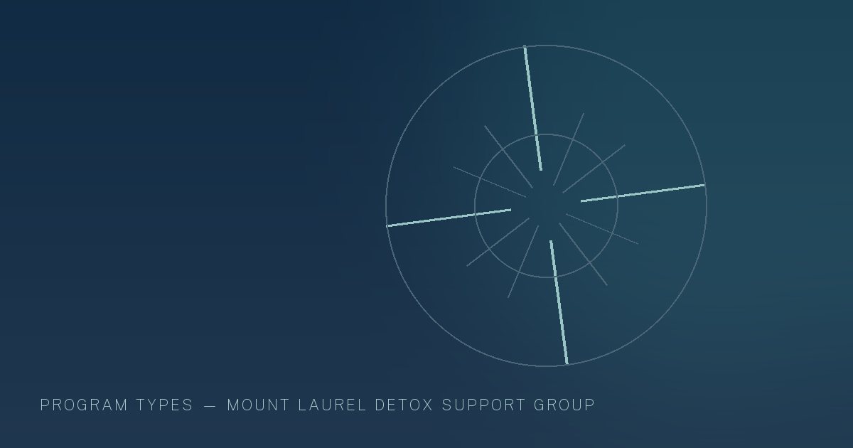 Illustration in the site's navy and teal palette showing a compass rose drawn in fine geometric lines, marking this guide to Luxury Rehab Programs in New Jersey.