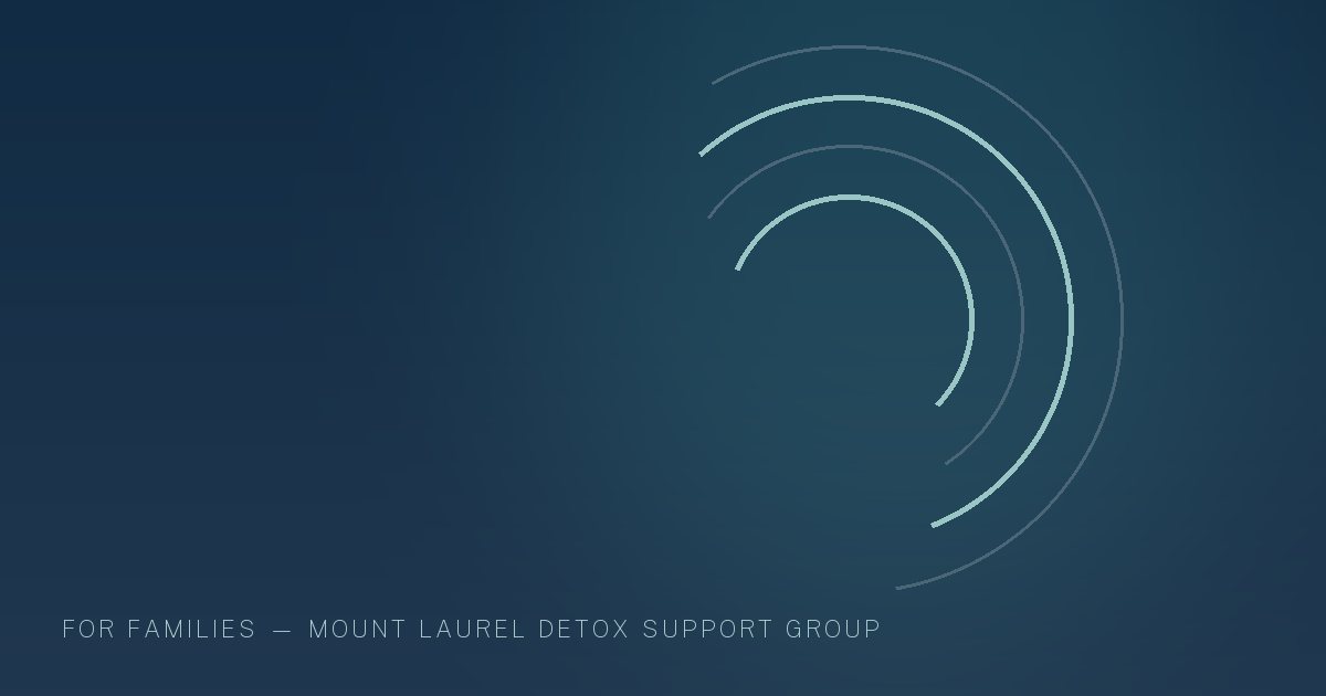 Illustration in the site's navy and teal palette showing overlapping arcs gathered around a common centre, marking this guide to Men's Addiction Treatment Programs in New Jersey.