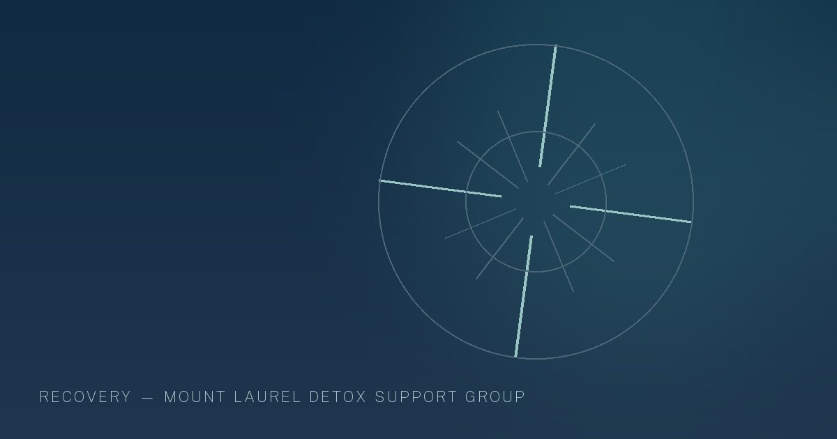 Illustration in the site's navy and teal palette showing a compass rose drawn in fine geometric lines, marking this guide to Sober Living and Recovery Housing in New Jersey.