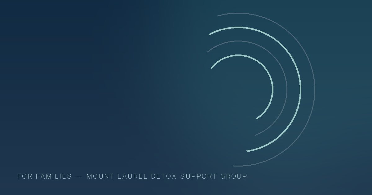 Illustration in the site's navy and teal palette showing overlapping arcs gathered around a common centre, marking this guide to Teen and Adolescent Addiction Treatment in New Jersey.