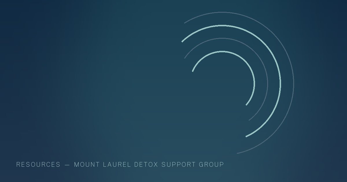 Illustration in the site's navy and teal palette showing overlapping arcs gathered around a common centre, marking this guide to Addiction Treatment Options in New Jersey.